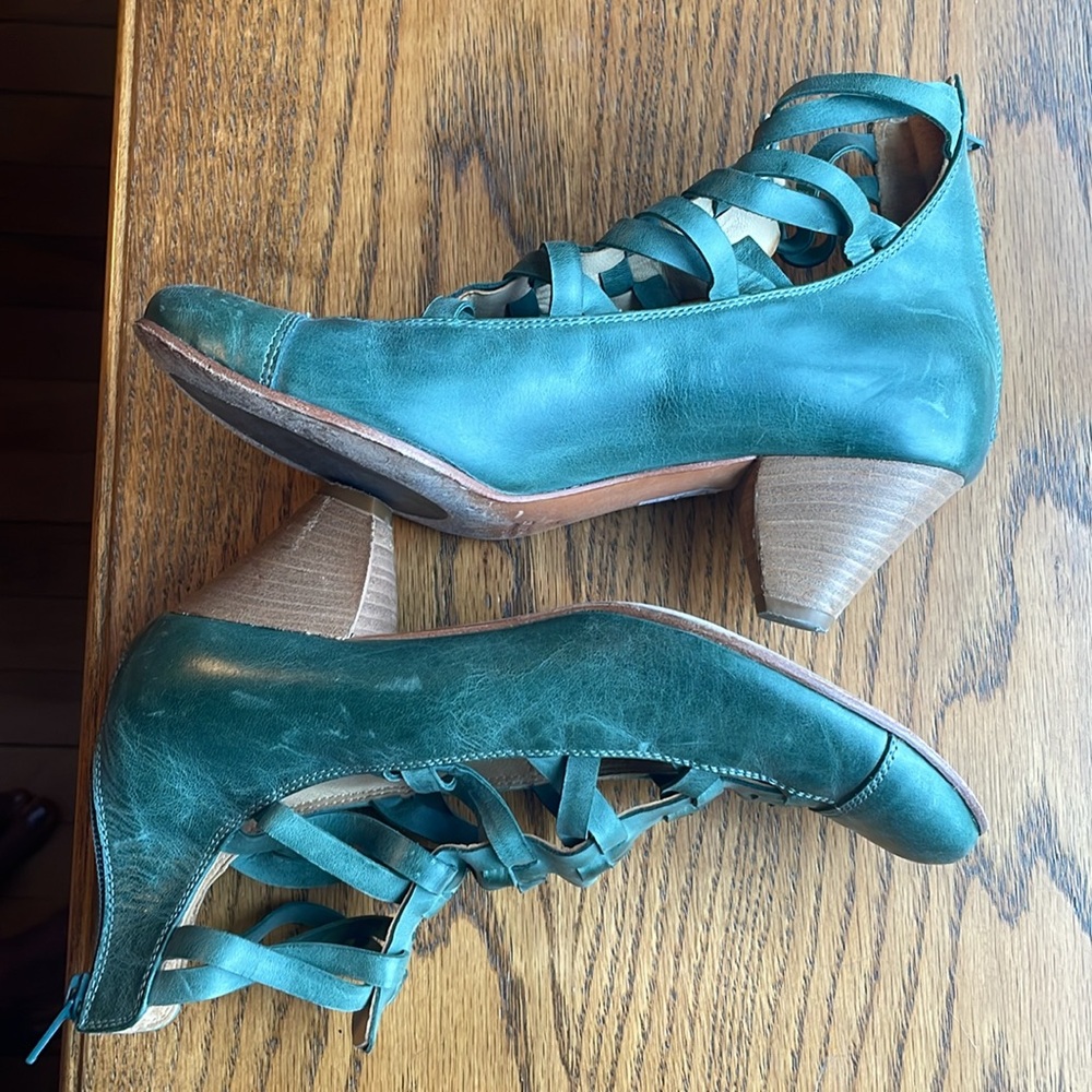 Green Leather Women's Shoes